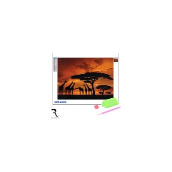 Image 1 of Rila Crafts Диамантена мозайка - гоблен Rila Crafts, 30х40см, Савана (R1-12J)