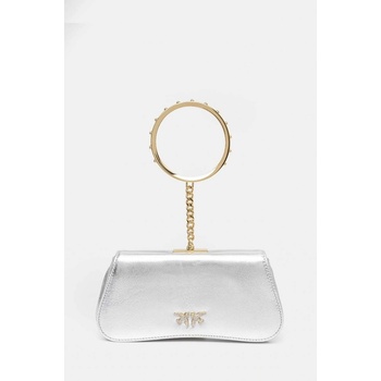 Pinko Kožené psaníčko stříbrná 103516 A1WE 103516.A1WE