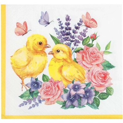 TaT Paw Ubrousky Chicks and Flowers 33x33cm