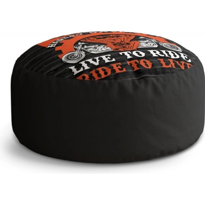 Sablio Taburet Circle Harley-Davidson Live to ride, ride to live: 40x50 cm