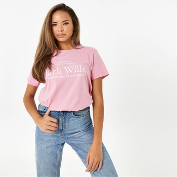 Image 1 of Jack Wills Дамска тениска Jack Wills Forstal Boyfriend T-Shirt Ladies - Pink