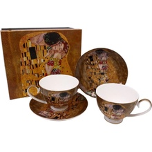 HOME ELEMENTS Porcelánová šálka a podšálka Klimt Bozk zlatý 2 x 250 ml