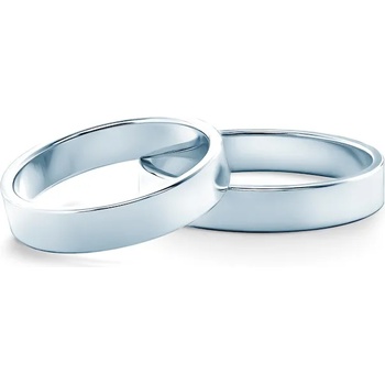 Image 1 of SAVICKI Сватбени халки: бяло злато, плоски. 4 мм