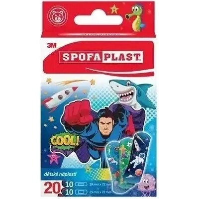 3M SPOFAPLAST Detské náplasti 2 veľkosti chlapčenský motív 20 ks