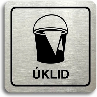 Accept Piktogram "úklid" (80 × 80 mm) (stříbrná tabulka - černý tisk)