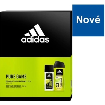 Adidas Pure Game deodorant sklo 75 ml + sprchový gel 250 ml dárková sada