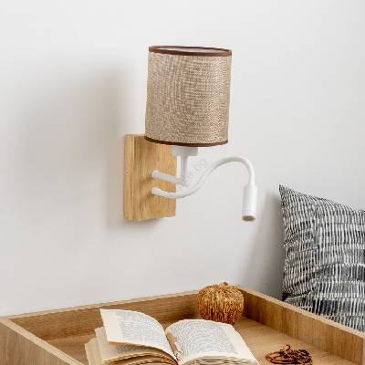 Brilagi - LED Аплик NUBILA WOOD 1xE27/25W/230V + LED/3W дъб/кафяв (BG1565P)