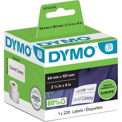 DYMO Етикет Кораб/наименуване 54x101 перм бял(220) (S0722430)