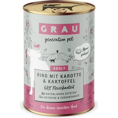 Grau Adult hovězí s mrkví a bramborami 6 x 400 g