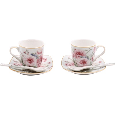 HOME ELEMENTS Espresso šapo dekor ruže 2 x 65 ml