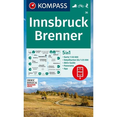 Innsbruck, Brenner (Kompass - 36) - turistická mapa