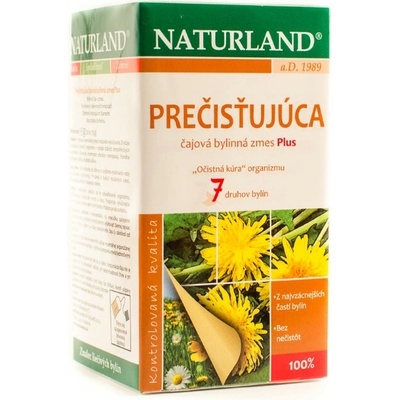 Naturland pročišťující ČAJOVÁ SMĚS PLUS bylinný čaj 20 x 1,75 g