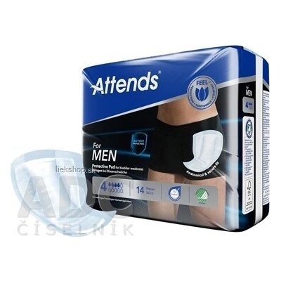 ATTENDS For Men 4 vložky inkontinenčné mužské, savosť 714 ml, 1x14 ks