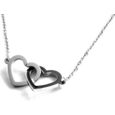 Steel Jewelry Náhrdelník propojené srdce z chirurgické oceli NH090375