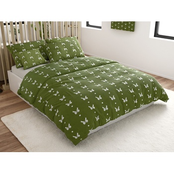 Textilomanie flanel obliečky z mikrovlákna WHITE BOW zelené 70x90 140x220