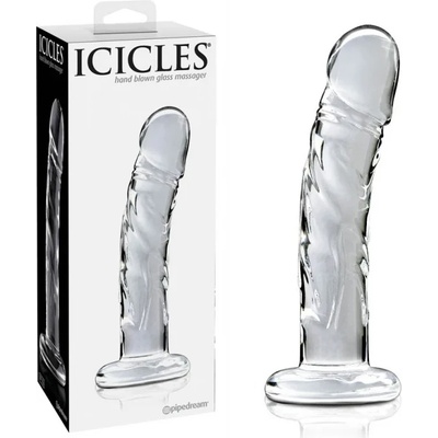 Стъклено дилдо в реалистична форма, 17, 8см. - Icicles №62 (PIPE296200)