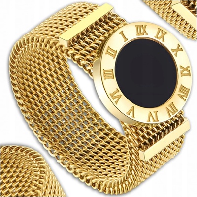 Camerazar Dámský kruhový prsten Římské hodiny zlatá chirurgická ocel FE8458