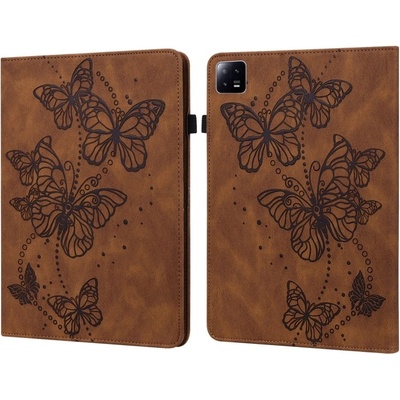 Vsetkonamobil 60094 ART BUTTERFLIES Zaklápacie puzdro Xiaomi Pad 6 / Pad 6 Pro hnedé