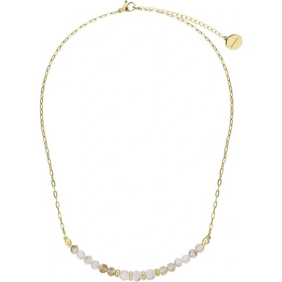 Manoki Luxusní choker náhrdelník - citrín, pozlacená chirurgická ocel WA772GC Zlatá