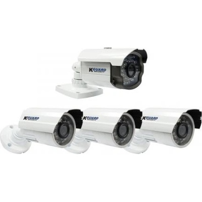 KGuard ckt001 : : Комплект от 4 охранителни камери за dvr с кабели и захранване