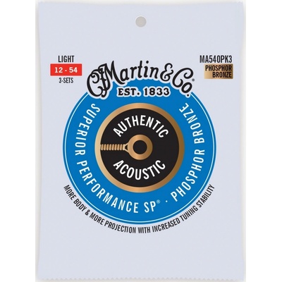 Martin Authentic SP 92/8 Phosphor Bronze Light 3 Packs