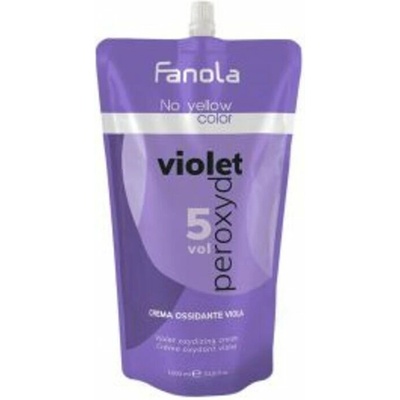 Fanola No Yellow Color Violet Peroxyde vyvíjacia emulzia pre neutralizáciu žltých tónov 1,5% 5 Vol. 1000 ml