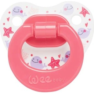 Wee Baby Ортодонтска залъгалка Wee Baby, 18+ m, розова с китчета (835) - ozone