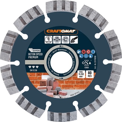 Craftomat Rezný kotúč diamantový 125 x 2,3 x 22,23 mm 6680006