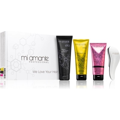 Mi Amante Professional Glamour Mi Amante Professional Hydration Hair Mask 250 ml intenzívna hydratačná maska pre suché a poškodené vlasy 250 ml + Mi Amante Professional Ella Renew Boutique hair cream