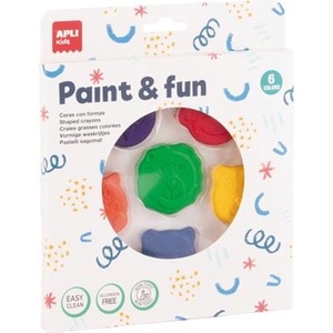 APLI Маслени пастели във формата на животни, APLI Kids „Paint & fun, 6 различни цвята (20611)