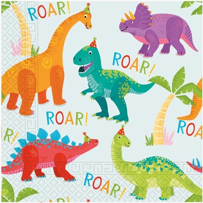 Procos Papírové ubrousky dinosauři 33x33cm 20ks