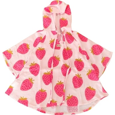 Mušelínové plážové pončo s kapucí Monkey Mum® Jahoda