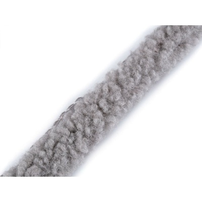 Všívací lemovka / lampas imitace beránka kulatý šíře 3,5 cm Varianta: 4 šedá světlá, Balení: 1 m 57754/147167/266013