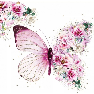 Ppd GmbH Ubrousek 33x33cm Květinový motýl – Zboží Mobilmania