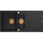 Quadron Unique Evan 156 вградена композитна мивка, въглеродно черна - медна 100x50 см (HQE510050U7_PVDC1_P2O) Мивка за вграждане