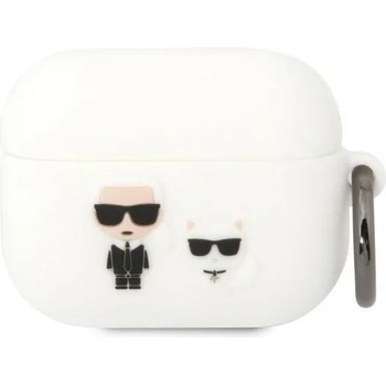 Image 1 of Karl Lagerfeld Кейс Karl Lagerfeld KLACAPSILKCW за AirPods Pro, бял Silicone Karl & Choupette (KF001446-0)