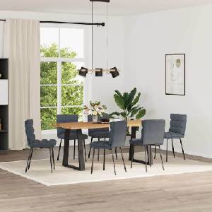 vidaXL Трапезни столове, 6 бр, тъмносиви, кадифе (3315653)