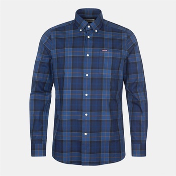 Barbour Риза с дълъг ръкав Barbour Wetheram Long Sleeve Tartan Shirt - Midnight TN54