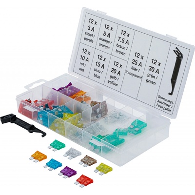 Pojistky ploché (nožové), sada 97ks - BGS 8126