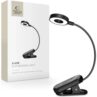 Tech-Protect LL100 Clip Reading Light černá lampička na čtení s klipsem