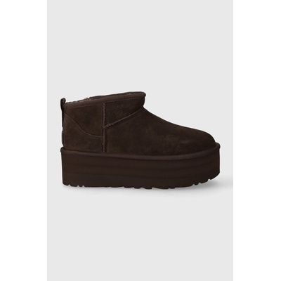 Велурени апрески UGG Classic Ultra Mini Platform в кафяво 1135092 (1135092.BCDR)