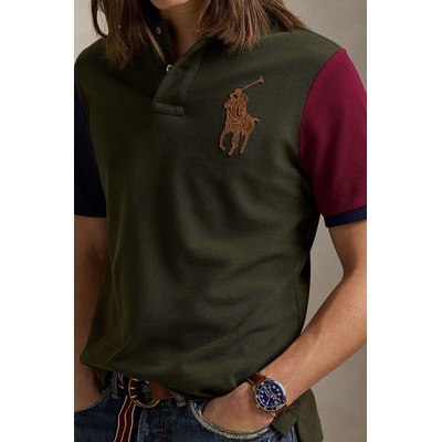 Ralph Lauren Памучна тениска с яка Polo Ralph Lauren в зелено с изчистен дизайн 710958777 (710958777)