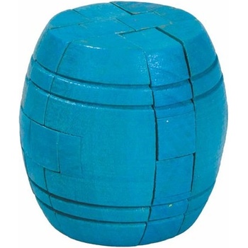 Fridolin Логически дървен 3D пъзел Fridolin - Бъчва, син (F17592)