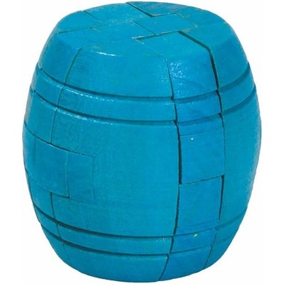 Fridolin Логически дървен 3D пъзел Fridolin - Бъчва, син (F17592)