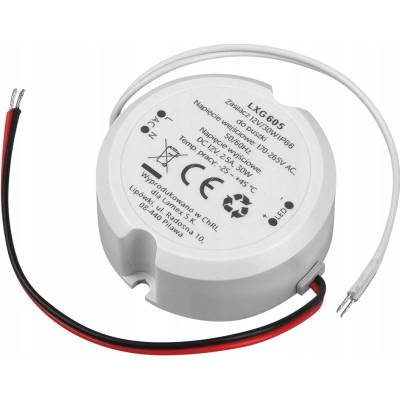 NAPÁJECÍ ZDROJ 12V IP66 PRO LED PÁSKY, ZAPUŠTĚNÝ, 12V 2,5A 30W, VODĚODOLNÝ, DO KRABICE