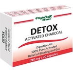 Phyto Wave Detox Activated Charcoal, 260 mg, 20 капсули, Phyto Wave