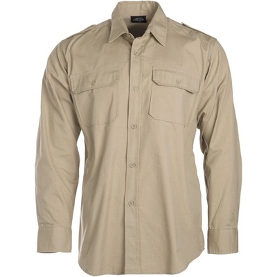 Mil-Tec košile tropical krátký rukáv na knoflíky khaki