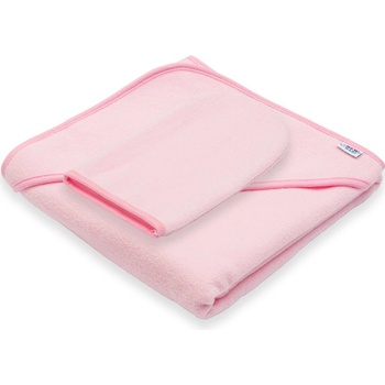 New Baby froté osuška s kapucňou BASIC 80x80 ružová