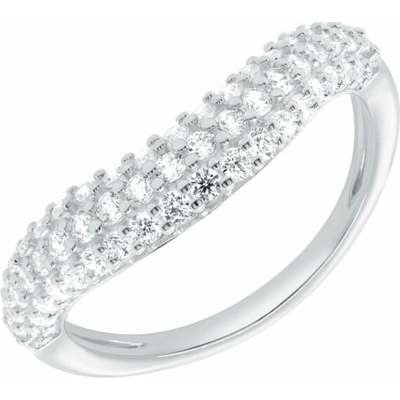 Eppi Half eternity zvlněný stříbrný prsten s lab grown diamanty Sven R49253