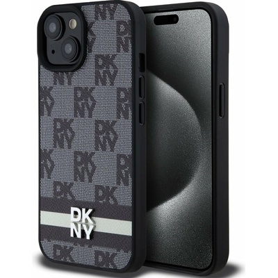 DKNY pre Apple iPhone 15/14/13 Leather Checkered Mono čierna